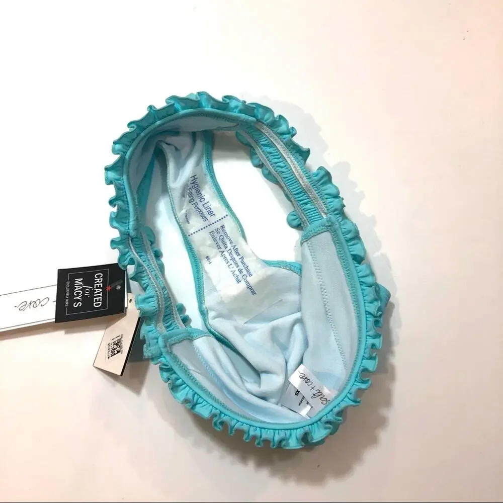 Salt + Cove Blue Smocked Bikini swim Bottom